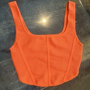 Aritzia Babaton Orange Corset Top